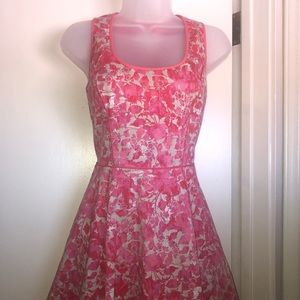 Womens rose floral pink dress
